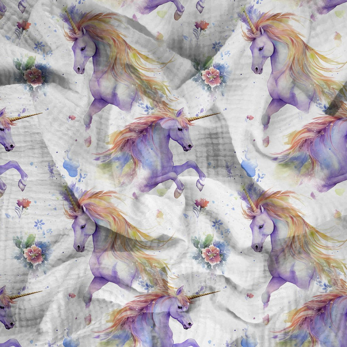 FAIRY WORLD wz.14 (UNICORN) - Muślin bawełniany