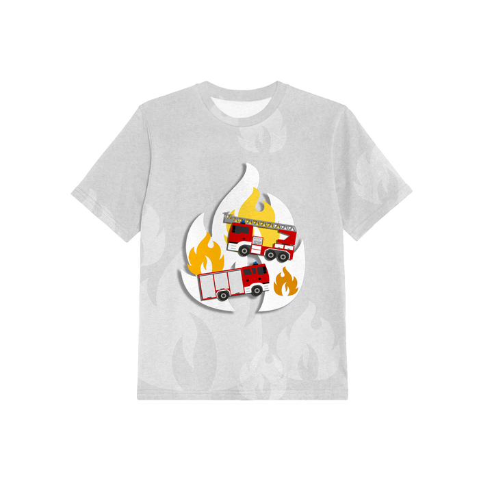 2-PACK - KINDER T-SHIRT - FEUERWEHRMANN - Nähset (92/98)