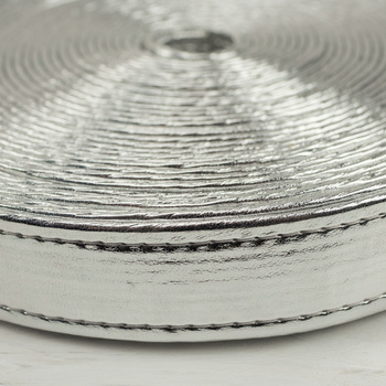 Kunstleder Taschengurtband 25 mm - silber