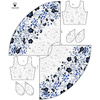 KLEID "ISABELLE" - BLUMEN (M. 5 navy) / weiß - Nähset XXL