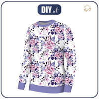 BASIC DAMEN SWEATSHIRT (HANA) - HAGEBUTENBLÜTE MS. 1 (BLÜHENDE WIESE) - Nähset