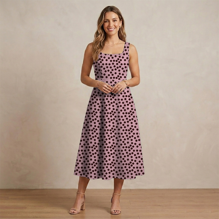 POLKA DOTS WZ. 9 - Hydrofobní česaná teplákovina