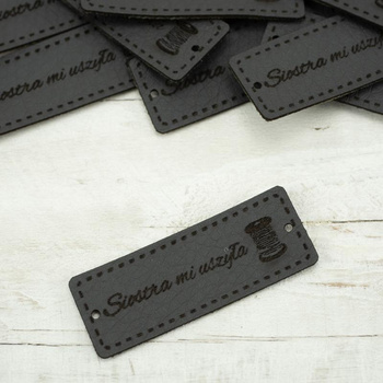 Siostra mi uszyła Label - Spule 1,5x4 cm - graphit