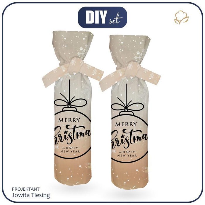 Weinflaschen-Überzug -  MERRY CHRISTMAS M. 1 - DIY set