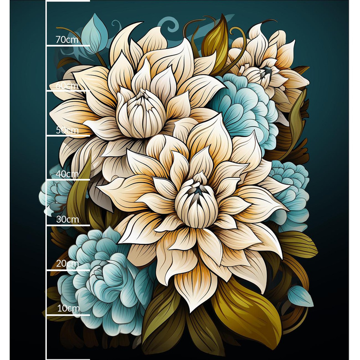 BOUQUET OF FLOWERS WZ.4 - panel (75cm x 80cm) - single jersey s elastanem ITY