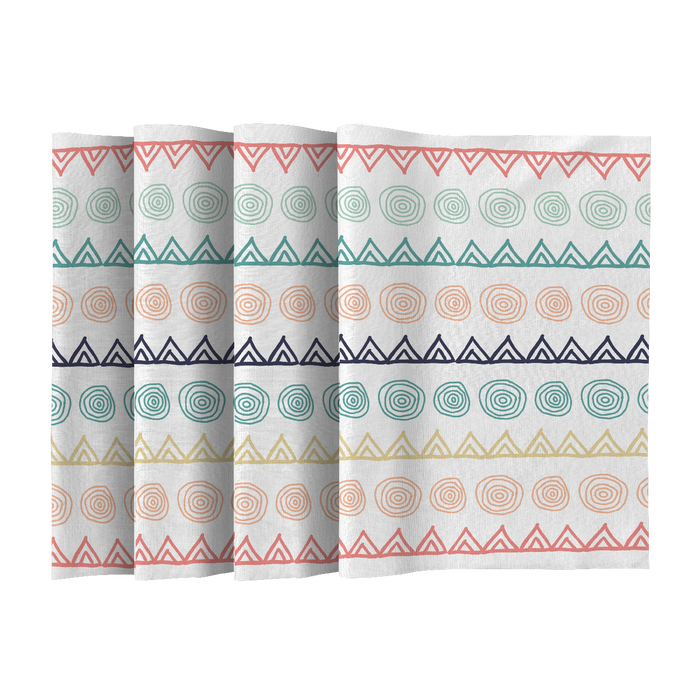 SERVIETTEN UND TISCHLÄUFER - DREIECKEN UND KREISE - Nähset