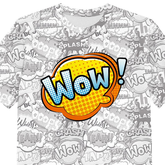 KINDER T-SHIRT- COMICS / wow - Single Jersey (92/98)