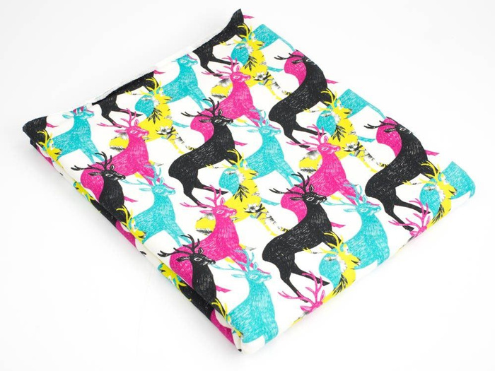 COLORFUL DEERS - single jersey with elastane TE210