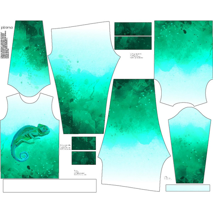 CHILDREN'S PAJAMAS " MIKI" - CHAMELEON - Elastic cotton knit fabric (98/104)