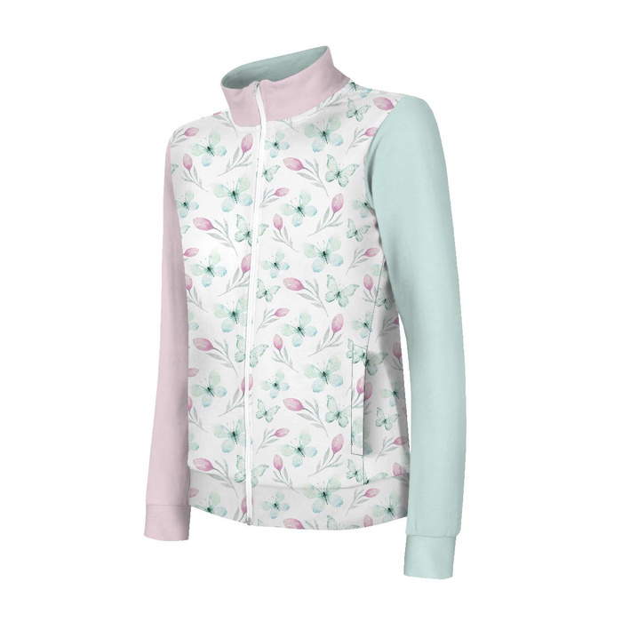 "MAX" CHILDREN'S TRAINING JACKET - BUTTERFLIES AND TULIPS (WATER-COLOR BUTTERFLIES) - Functional fabric (98/104)