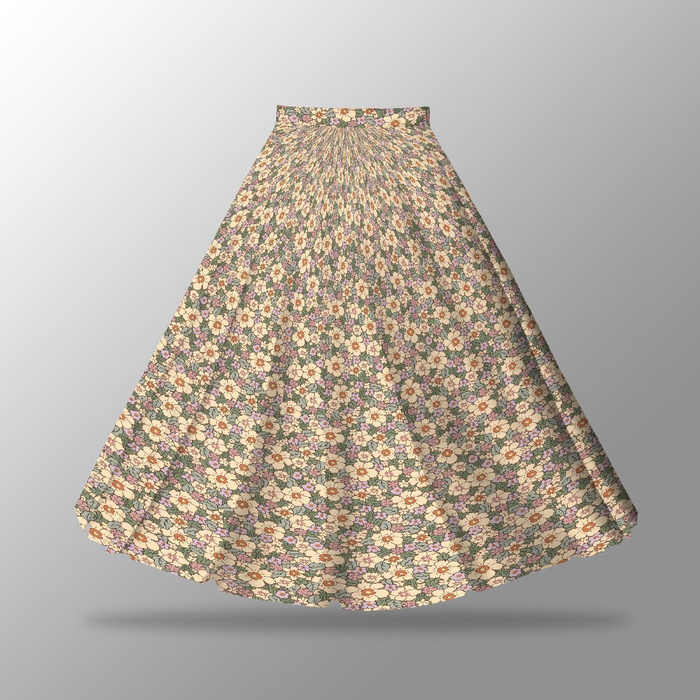PASTEL FLOWERS PAT 2 - skirt panel "MAXI" - crepe