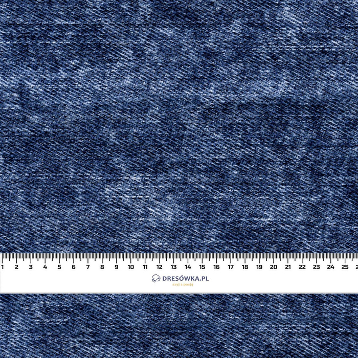 PRZECIERANY JEANS (granatowy) - tkanina bawełniana