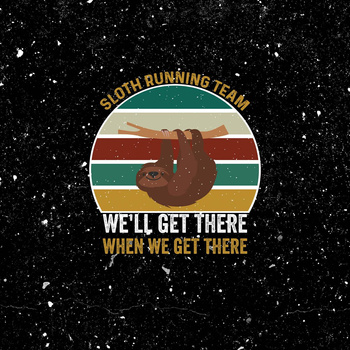 SLOTH RUNNING TEAM / black - panel (60cm x 50cm)