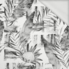 WATER-COLOR LEAVES 2.0 (GREY) / white - Cotton woven fabric