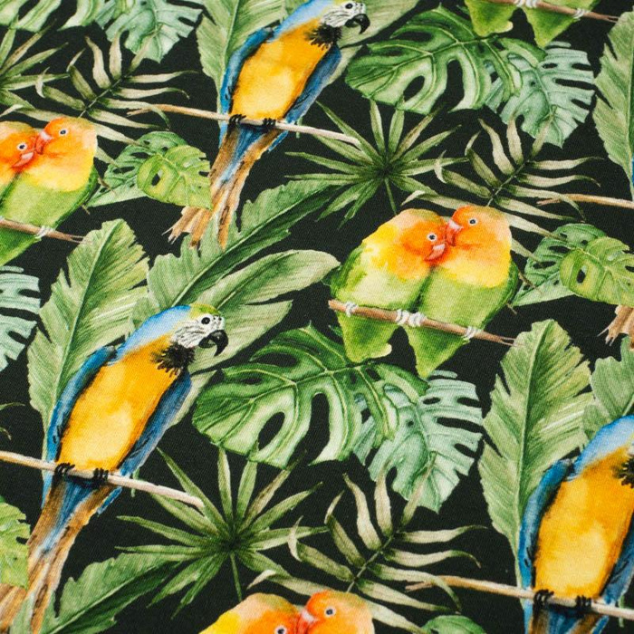 PAPAGEIE m. 2 / schwarz (JUNGLE) - Single Jersey 