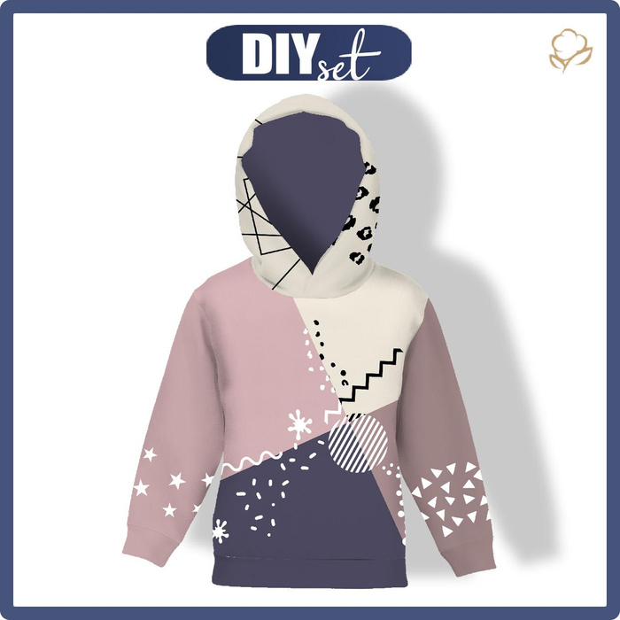 DZIECIĘCA BLUZA Z KAPTUREM (ALEX) - COLOR BLOCK wz. 2 - zestaw do uszycia (122/128)