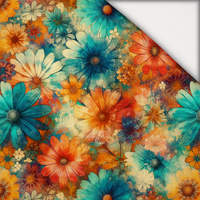 FLOWERS PAPAYA ORANGE WZ. 6 - light brushed knitwear