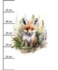 WATERCOLOR FOX - Paneel (60cm x 50cm) Hydrofobní česaná teplákovina