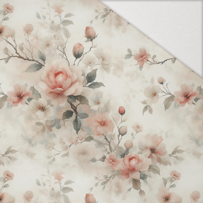 PASTEL FLOWERS WZ. 26 - Hydrophobic brushed knit