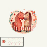HORSES IN LOVE - panoramic panel softshell (60cm x 140cm)