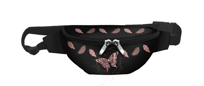 HIP BAG - BUTTERFLY / rhombuses (GLITTER BUTTERFLIES) / Choice of sizes