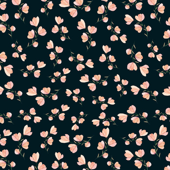 PINK FLOWERS PAT. 4 / black