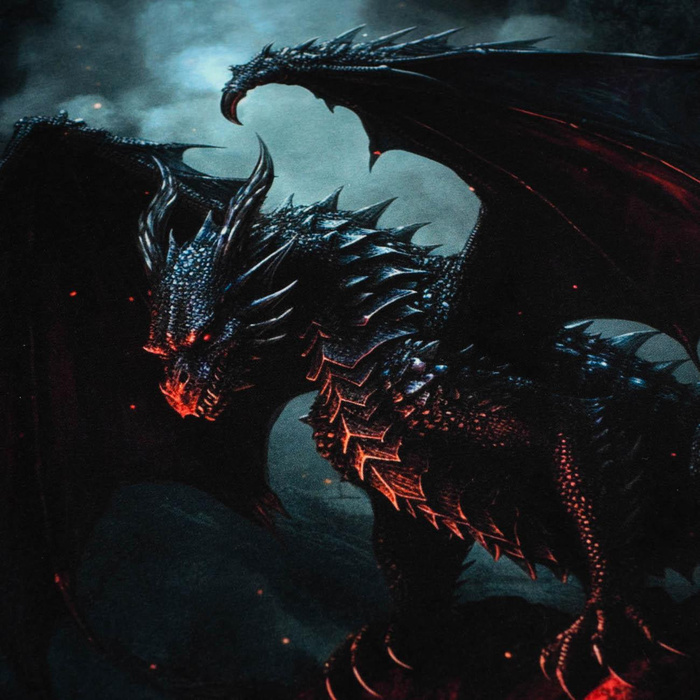 GOTHIC DRAGON - Paneel (60cm x 50cm) - Sommerswea tmit Elastan ITY