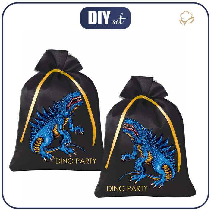 Geschenkbeutel - GLITZER DOTS  Ms. 3 / BLÄTTER Ms 16 - groß