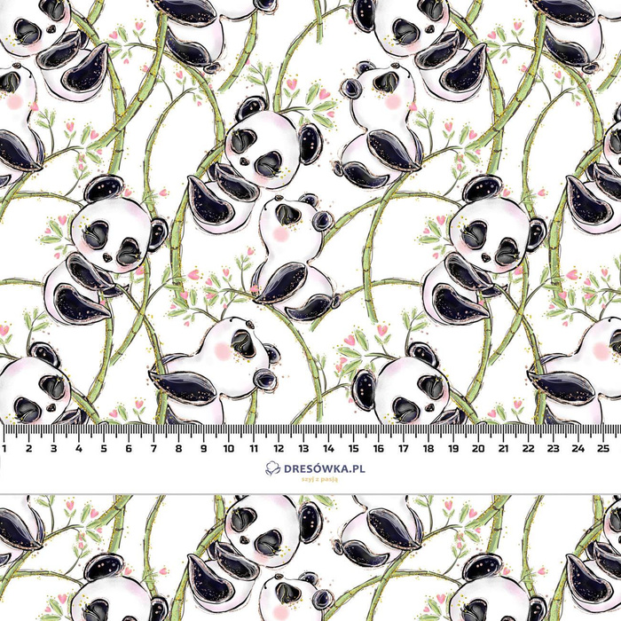 NIEDLICHE PANDAS - Baumwoll Webware