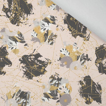 98CM FLOWER BOUQUET pat. 3 (gold)  - brushed knitwear with elastane