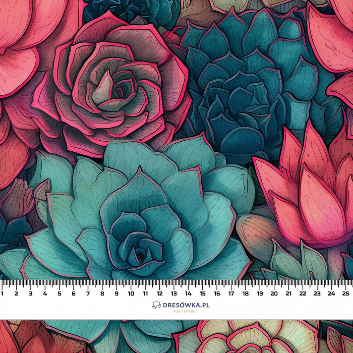 SUCCULENT PLANTS WZ. 6 (SZMARAGD) / pink lemonade