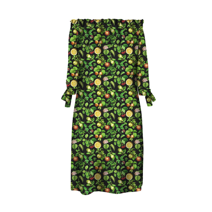 DRESS "CARMEN" - MINI PARADISE FRUITS pat. 3 (PARADISE GARDEN) - crepe L
