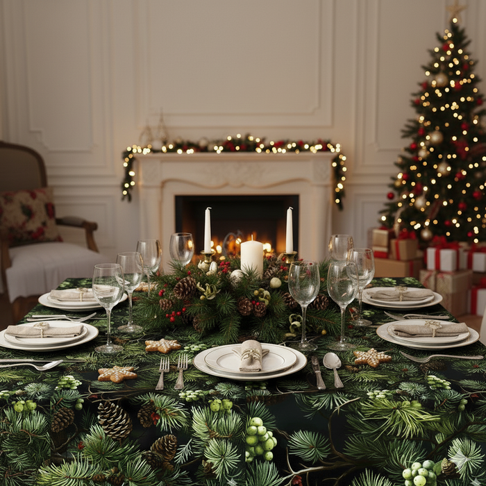 WINTER FOREST VZ. 1 - Woven Fabric for tablecloths