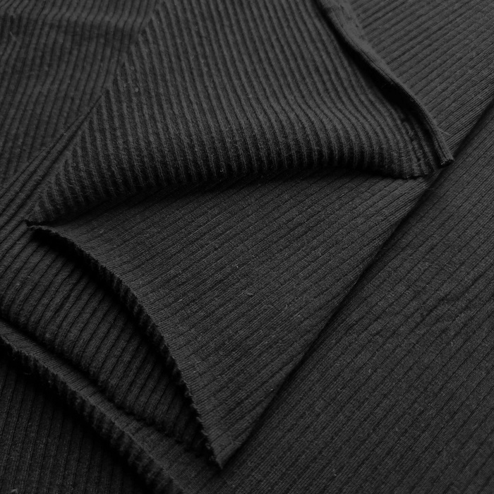 RIB JERSEY - ČERNÝ