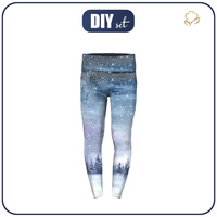 GIRLS THERMO LEGGINGS (DORA) - WINTER LANDSCAPE PAT. 2 (PAINTED FOREST) - sewing set