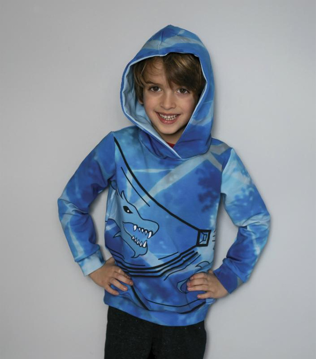BLAUER NINJA HOODIE (ALEX) - Sommersweat (158/164)