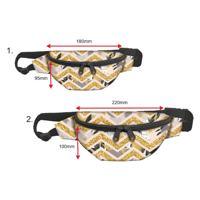 HIP BAG - FLOWER BOUQUET  pat. 4 (gold) - big