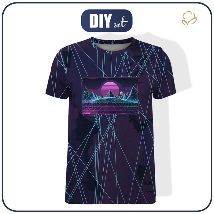 MEN’S T-SHIRT - NEON GALAXY pat.12 - sewing set