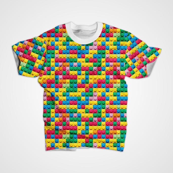 COLORFUL BLOCKS WZ. 3 - Hydrofobowa dzianina drapana 