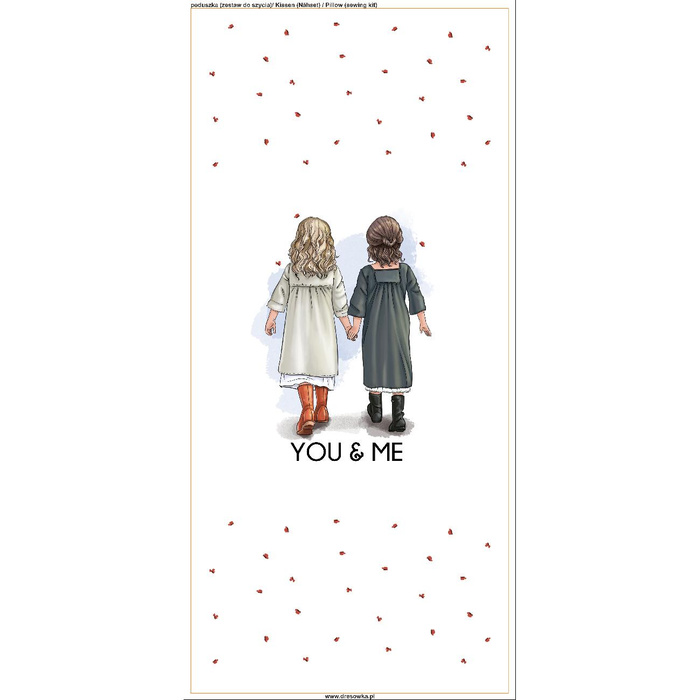 KISSEN 45x45 - YOU & ME / girls - Panama 220g - Nähset