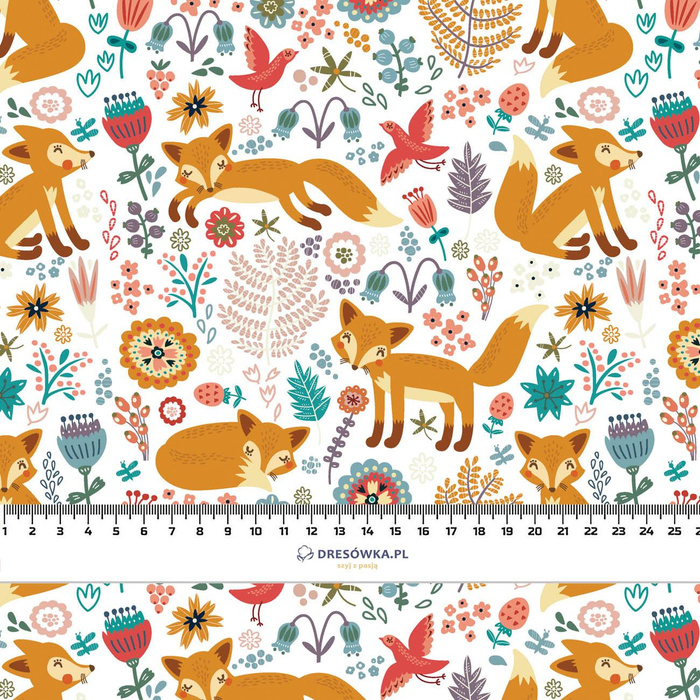 FOXES IN THE FORREST / white - looped knit 