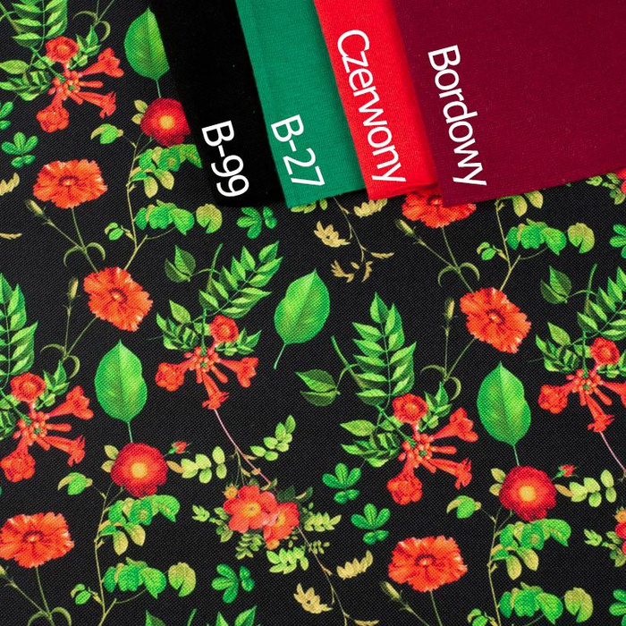 MINI RED GARDEN (PARADISE GARDEN)  - looped knit fabric with elastane