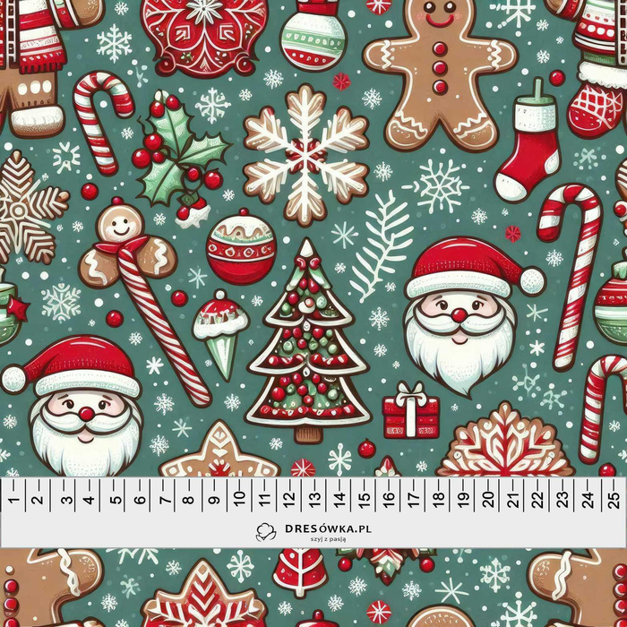 HAPPY CHRISTMAS WZ. 7 - Cotton woven fabric