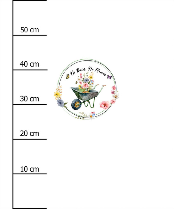 NO RAIN NO FLOWER - panel (60cm x 50cm) looped knit