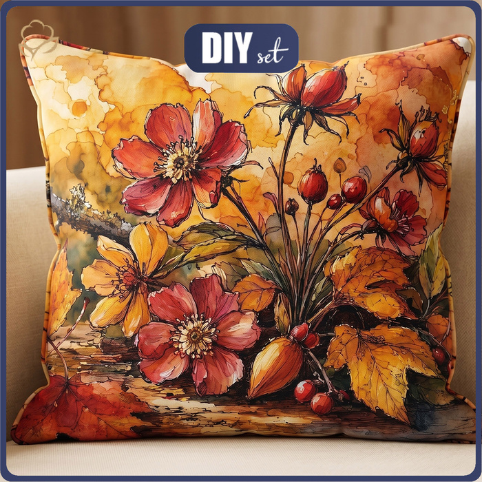 PILLOW 45X45 - GOLDEN AUTUMN BOUQUET WZ. 1 - front + back