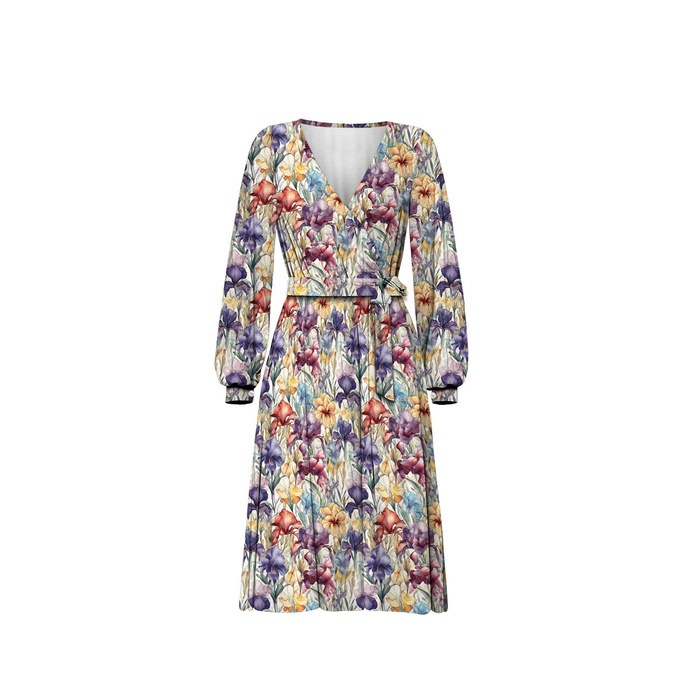 WICKEL MIDI KLEID (BIANCA)  (M) - FLOWERS ms.42 - Nähset