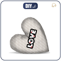 OZDOBNÝ POLŠTÁŘ SRDCE - LOVE / SRDÍČKA béžový