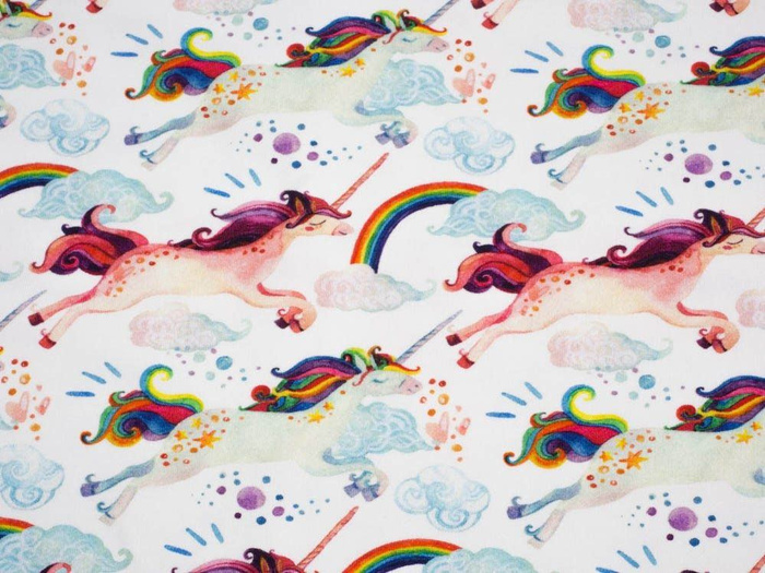 REGENBOGEN EINHÖRNER - Viskose-Jersey WE210