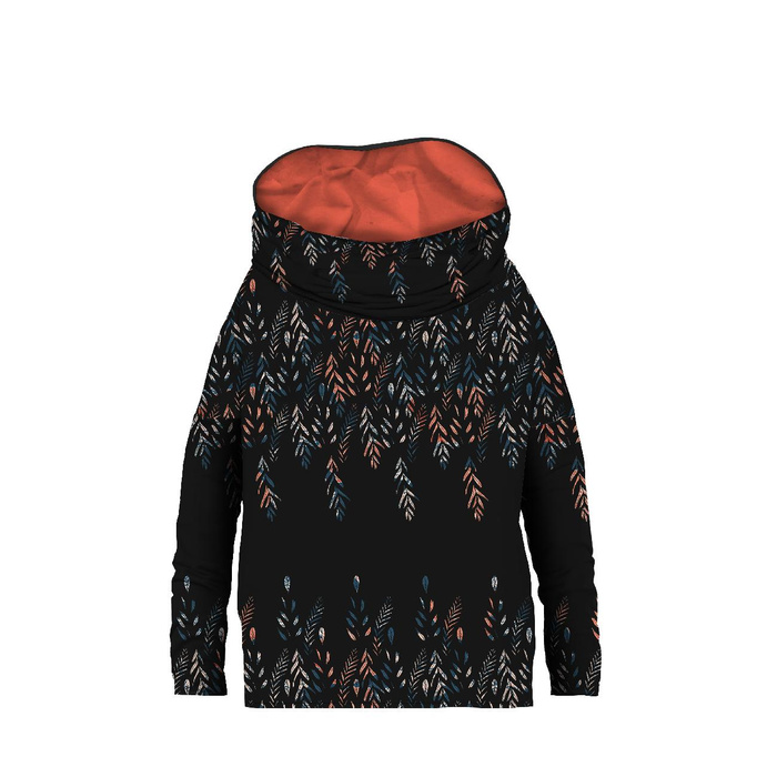 BLUZA DAMSKA (FURIA) NIETOPERZ Z KOMINEM - LISTKI WZ. 3 / czarny - dzianina pętelkowa ITY XXXL