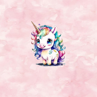 CUTE UNICORN PAT. 1 -  PANEL (60cm x 50cm) brushed knitwear with elastane ITY